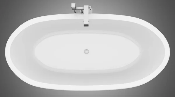 Top View Modern Bathtub Isolated Gray Background Illustration — Stock Photo, Image