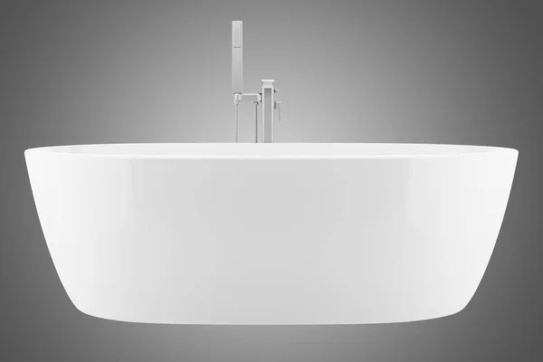 现代浴缸在灰色背景下隔离 — 图库照片