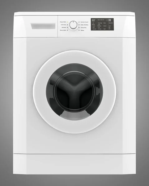 Moderne Wasmachine Geïsoleerd Een Grijze Achtergrond Illustratie — Stockfoto