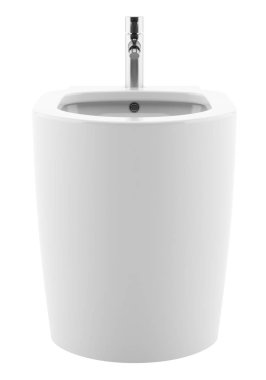 Seramik bide beyaz arka plan üzerinde izole. 3D çizim