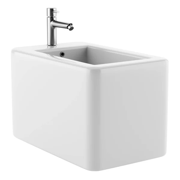 Bidet Céramique Isolé Sur Fond Blanc Illustration — Photo