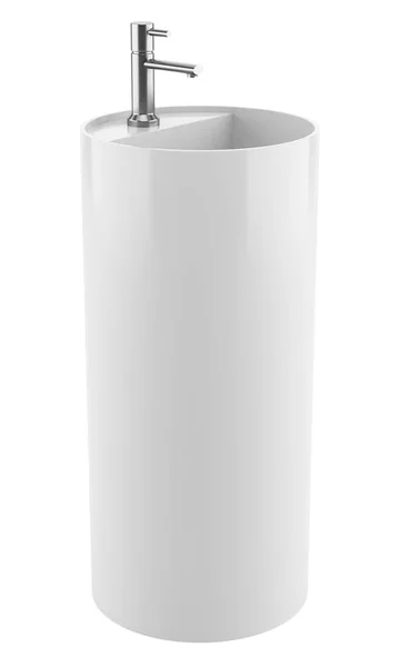 Κεραμικό Μπάνιο Νεροχύτη Απομονωθεί Λευκό Φόντο Απεικόνιση — Φωτογραφία Αρχείου