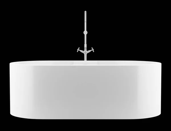 Moderne Badewanne Isoliert Auf Schwarzem Hintergrund Illustration — Stockfoto