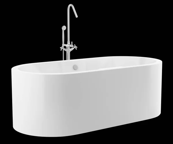 Modern Bathtub Isolated Black Background Illustration — Stock Photo, Image