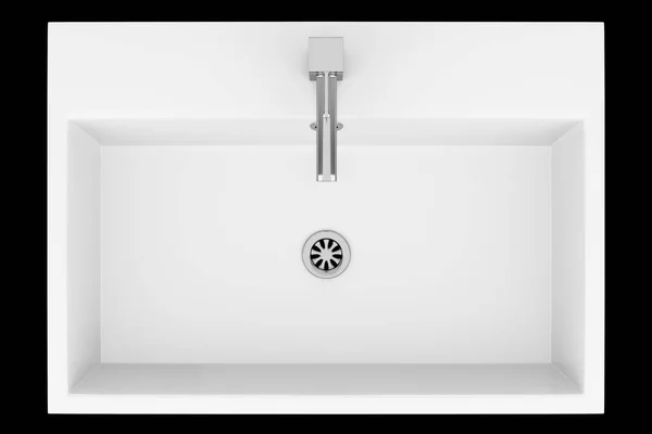 Top View Ceramic Bathroom Sink Isolated Black Background Illustration — Stock Photo, Image