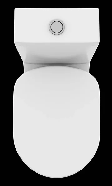 Bovenaanzicht Van Moderne Staande Toiletpot Geïsoleerd Zwarte Achtergrond Illustratie — Stockfoto