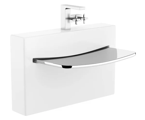Glass Bathroom Sink Isolated White Background Illustration — Stock Photo, Image