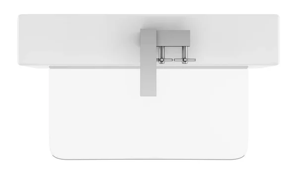 Draufsicht Auf Glas Badezimmerwaschbecken Isoliert Auf Weißem Hintergrund Illustration — Stockfoto