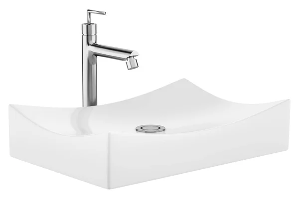 Ceramic Bathroom Sink Isolated White Background Illustration — Stock Photo, Image