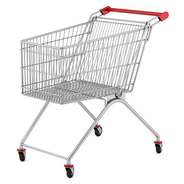 Empty Shopping Cart Isolated White Background Illustration — Stock Photo, Image