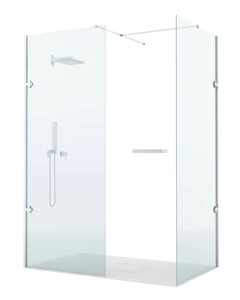 Moderne Duschkabine Isoliert Auf Weißem Hintergrund Illustration — Stockfoto