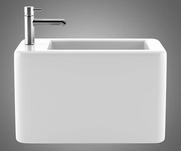 Bidet Céramique Isolé Sur Fond Gris Illustration — Photo