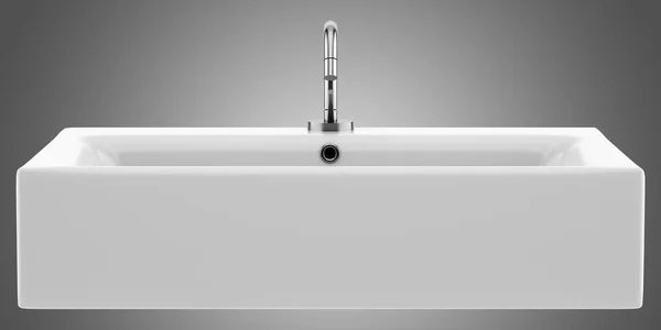 Ceramic Bathroom Sink Isolated Gray Background Illustration — Stock Photo, Image