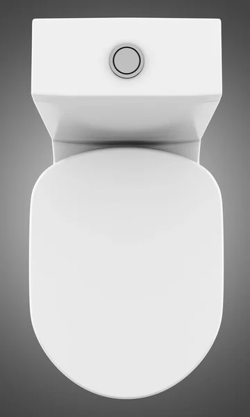 Top View Modern Standing Toilet Bowl Isolated Gray Background Illustration — Stock Photo, Image