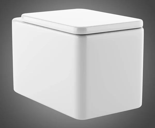 Moderne Toilettenschüssel Isoliert Auf Grauem Hintergrund Illustration — Stockfoto