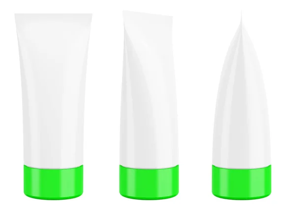 Blank Cream Cosmetic Toothpaste Tube Isolated White Background Illustration — Stock Photo, Image