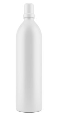 Beyaz arka plan üzerinde izole boş plastik temizleyici şişesi şablon. 3D çizim