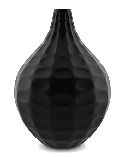 黑色陶瓷花瓶被隔离在白色背景上 — 图库照片