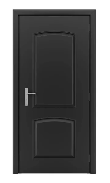 白い背景の分離された黒いドア イラストレーション — ストック写真