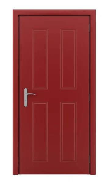Porte Rouge Isolée Sur Fond Blanc Illustration — Photo