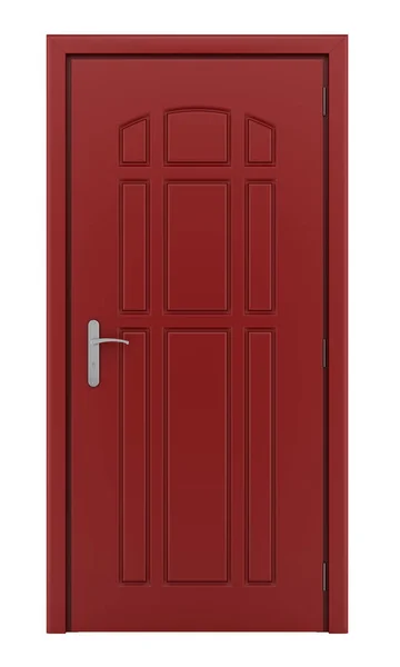 Porta Vermelha Isolada Fundo Branco Ilustração — Fotografia de Stock