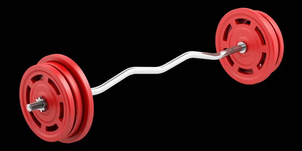 Red Barbell Isolated Black Background Illustration — Stock Photo, Image