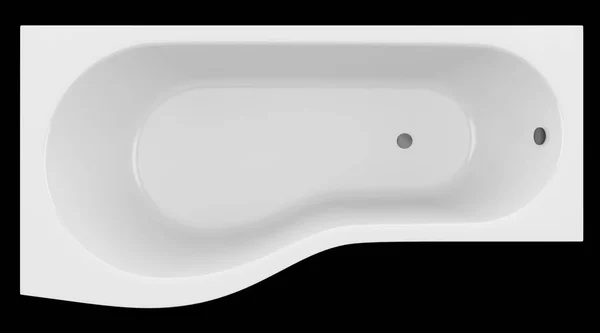 Top View Modern Bathtub Isolated Black Background Illustration — Stock Photo, Image