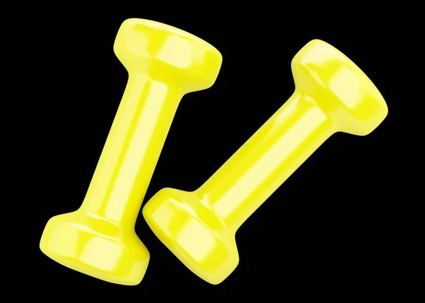 Žlutá Činka Izolované Černém Pozadí Obrázek — Stock fotografie
