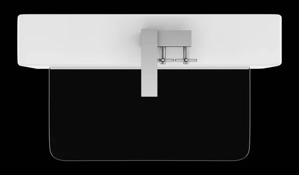 Vista Superior Del Lavabo Baño Vidrio Aislado Sobre Fondo Negro — Foto de Stock