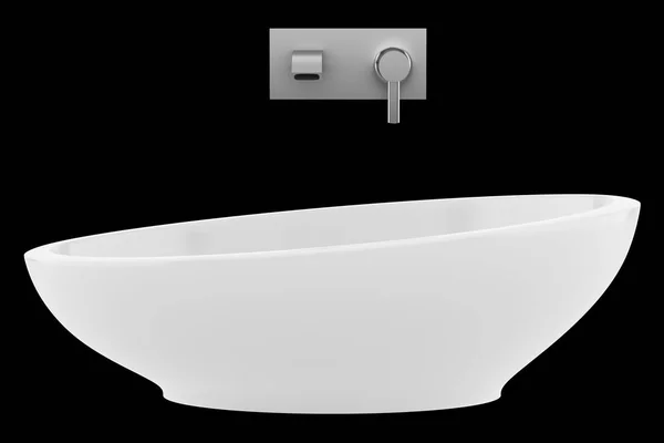 Keramiska Badrum Sink Isolerade Svart Bakgrund Illustration — Stockfoto