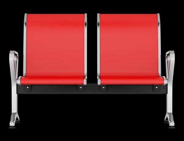 Cadeiras Espera Vermelhas Isoladas Fundo Preto Ilustração — Fotografia de Stock