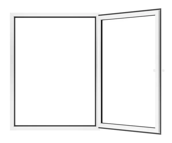 打开窗口隔离在白色背景。3d 插图 — 图库照片