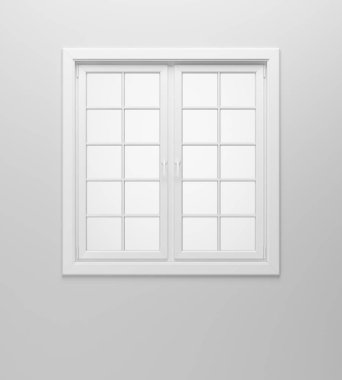beyaz duvarda boş pencere. 3d illüstrasyon