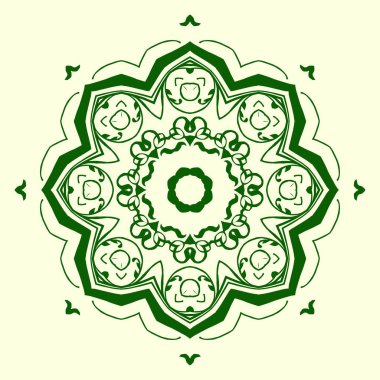 yeşil, sekizgen, simetrik, geometrik desen öğesi. Tasarım ve creativit için