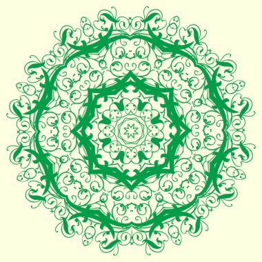 yeşil, sekizgen, simetrik, geometrik desen öğesi. Tasarım ve creativit için