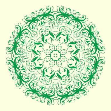 yeşil, sekizgen, simetrik, geometrik desen öğesi. Tasarım ve creativit için