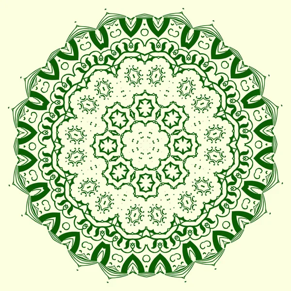 Verde Octogonal Simétrico Elemento Patrón Geométrico Para Diseño Creativit — Vector de stock