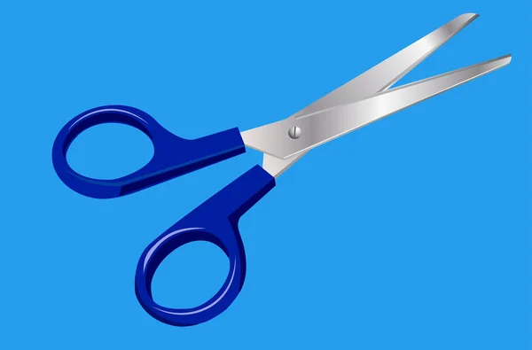 Vector Image Scissors Light Blue Background Close — Stock Vector