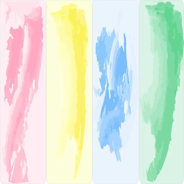 Vector Imitation Four Color Palette Made Watercolor Paints — Stock Vector