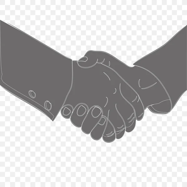 Strong Friendly Handshake Two Men Hands Vector Drawin — Stock Vector