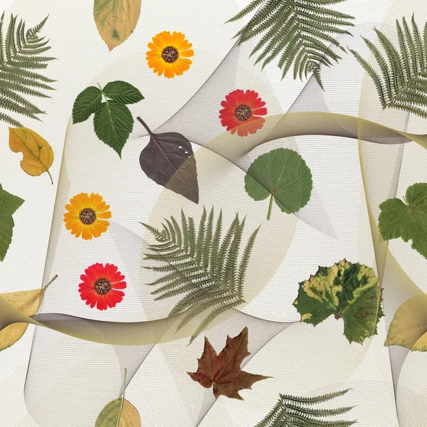 Nahtloses Muster aus grünen Blättern auf abstraktem Hintergrund — Stockfoto