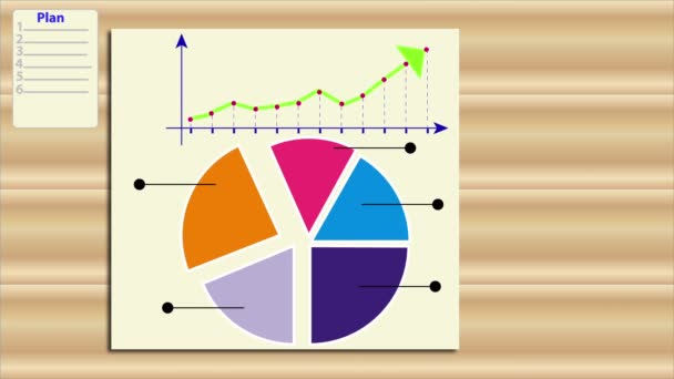 Gráfico Gráfico Desarrollo Empresarial Junto Diario Con Plan Luego Hay — Vídeo de stock