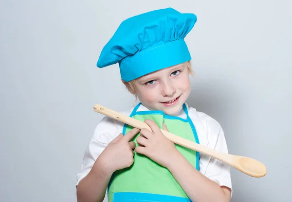 Niño Como Cocinero — Foto de Stock