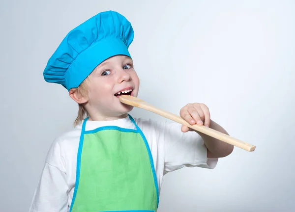 シェフの料理人として子供 — ストック写真
