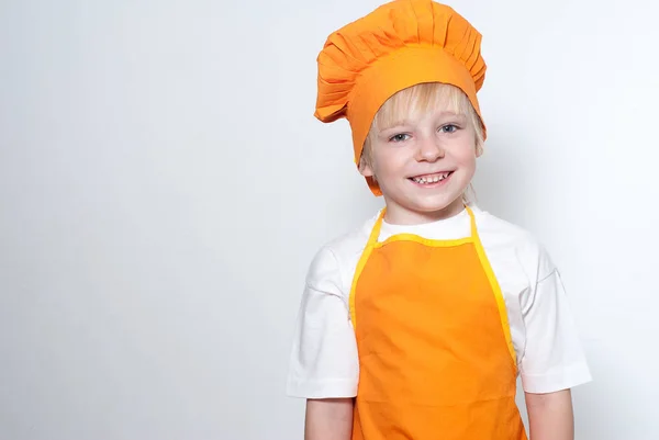 Criança Como Cozinheira Chef — Fotografia de Stock