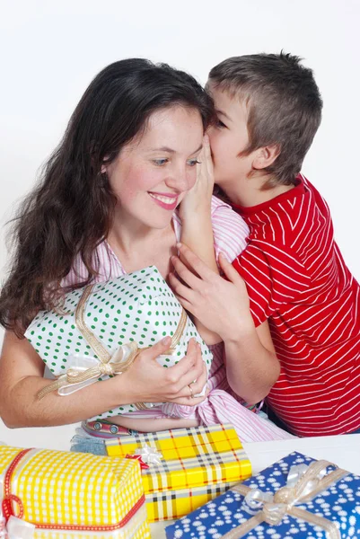 Happy Family Gifts — Stock Photo, Image