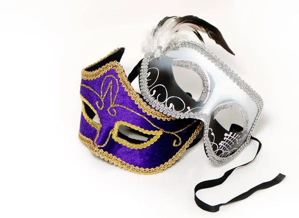 Beautiful Carnival Masks White Background — Stock Photo, Image