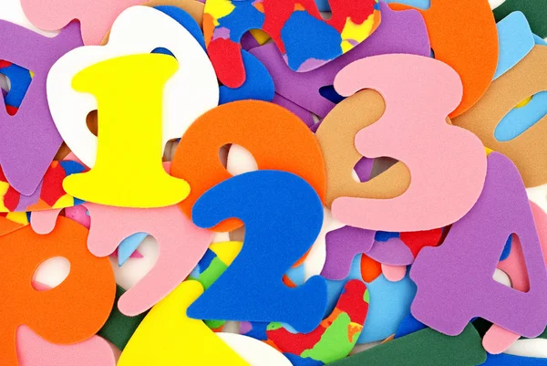 Top View Colored Educative Puzzles Numbers — Stock Photo, Image