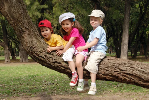 Adorabili Bambini Che Trascorrono Del Tempo Insieme Nel Parco — Foto Stock