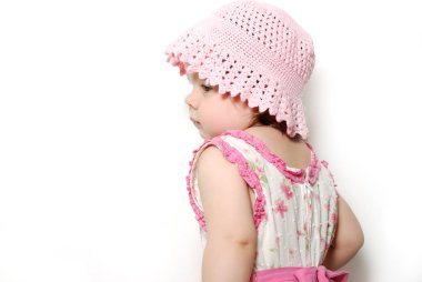 beyaz izole sevimli küçük kız portresi